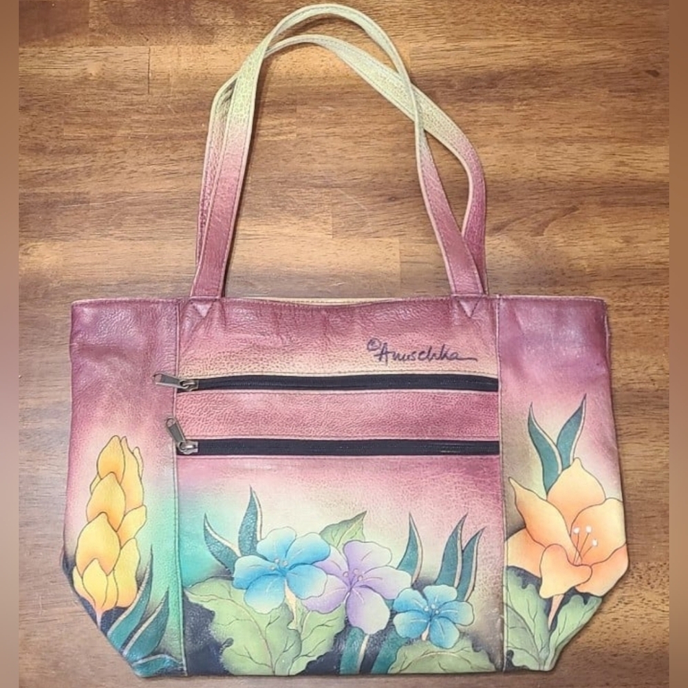 Anuschka handpainted leather purse